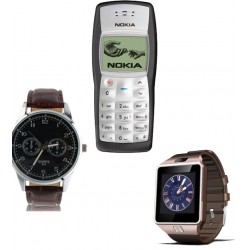 3 in 1 Bundle Offer , Nokia 1100 Mobile Phone , Lenosed L1 SmartWatch , Yazole Watch